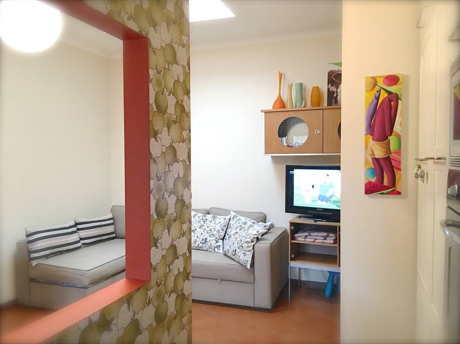 kitchen and living room