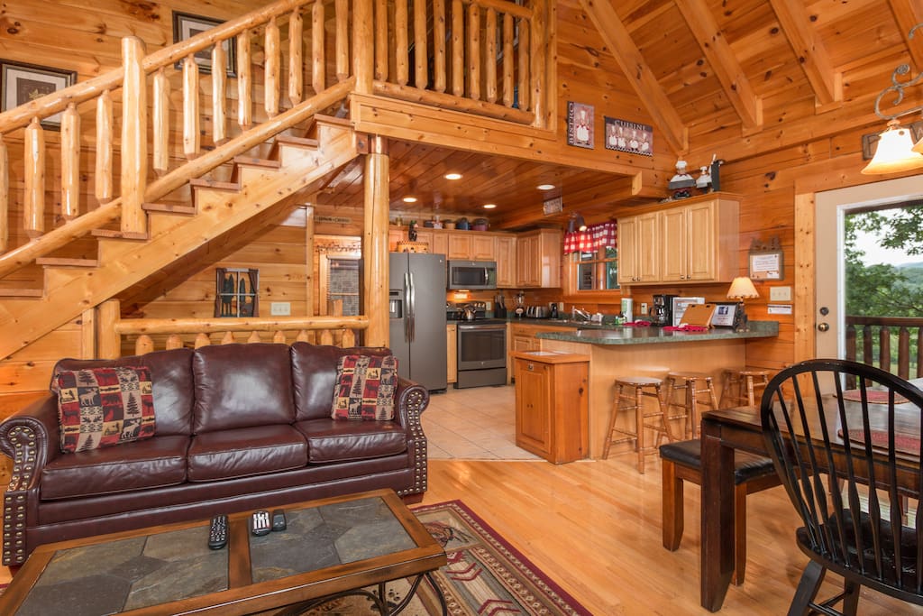 Open floor plan with plenty of room for your group. Sofa sleeper with memory foam mattress