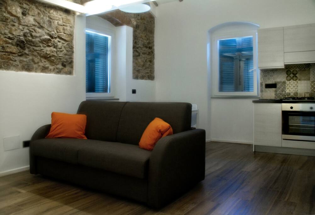 Soggiorno con divano letto