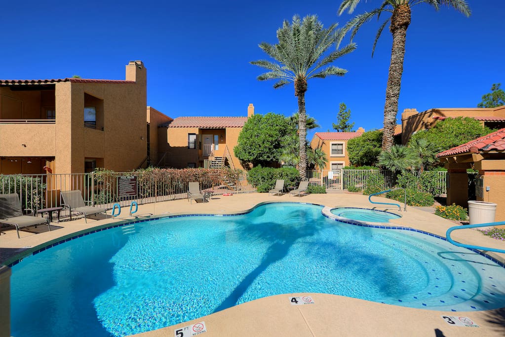 The Community Pool & Hot Tub are steps away from your front door!