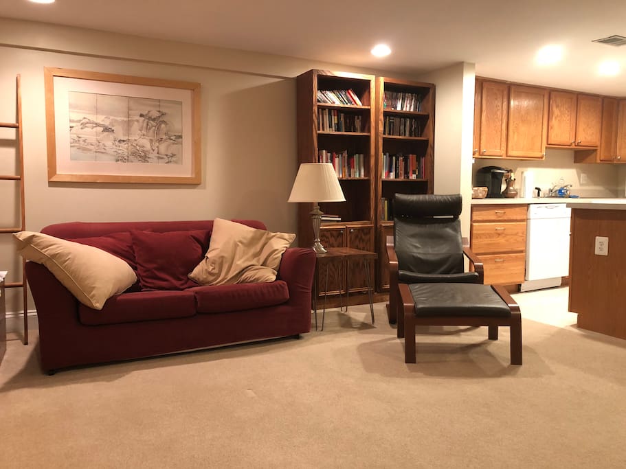 A view of the apartment looking left from the front entrance.