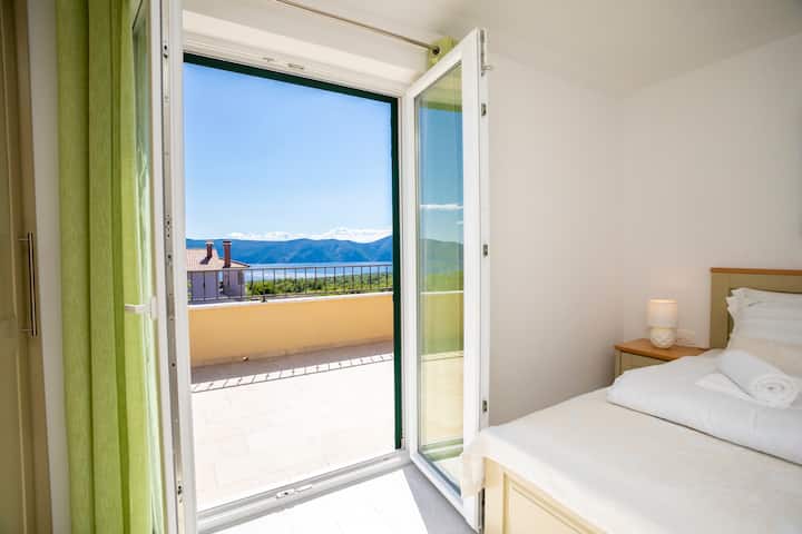 Exit from the bedroom to a large terrace