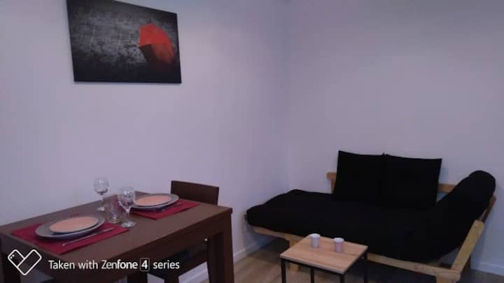 Close to train station, quiet apartment with garden!