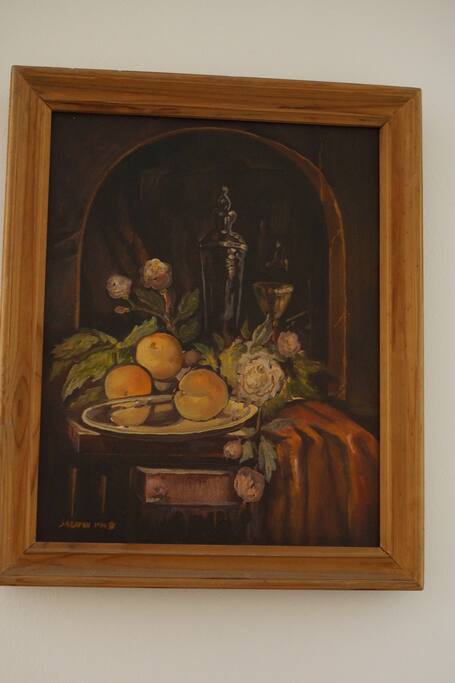 One of our original paintings on the walls.