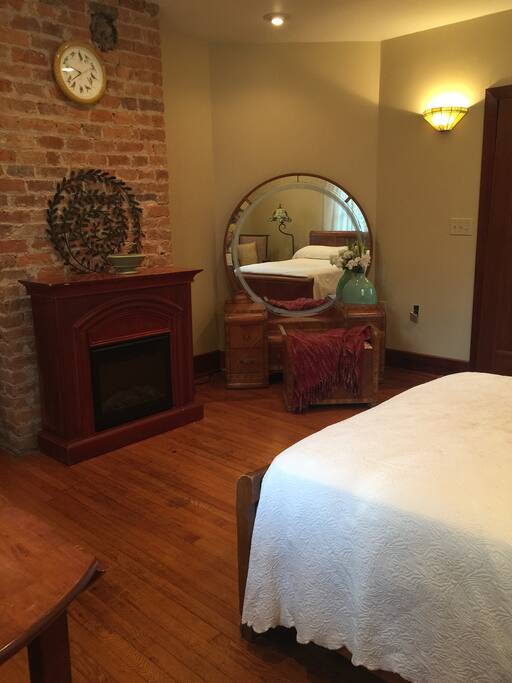 Electric fireplace for ambiance & a little extra warmth