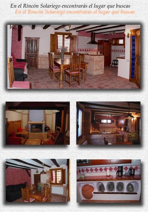 La cocina-comedor invita a alimentarse de buen gusto por el comer y relajarse ante un buen fuego.