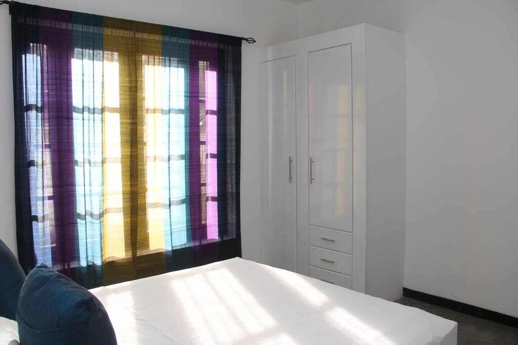 Light enters freely into second bedroom.