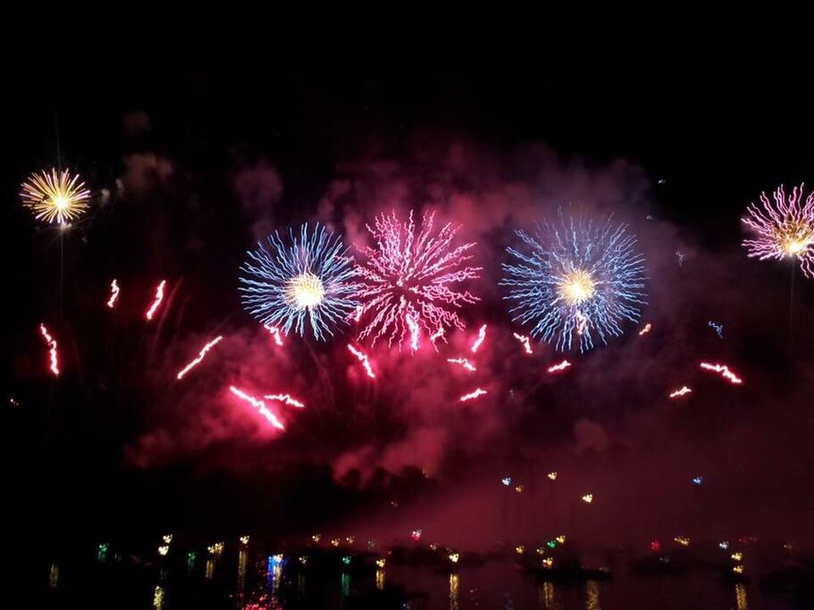 Fireworks on the Comacina Island, once a year , end of June, Stunning and Unmissable, you can lay down in the garden and see them flashing over you:)