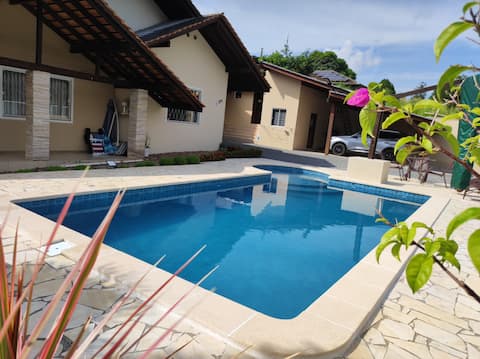 Serene house with solar heated pool in downtown Pomerode
