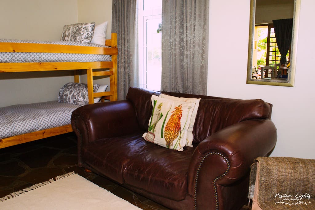 Double bunk bed in lounge area