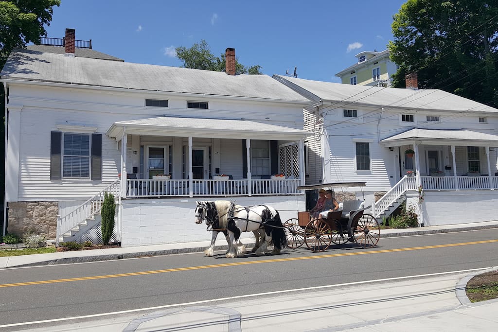 We own both of these two-family homes. This listing is for the right-hand unit in the left-hand building.
