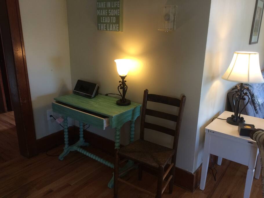 Desk area with information about local sites.