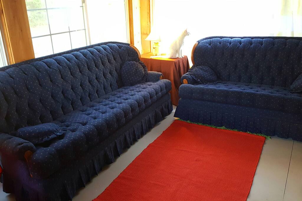 Enclosed porch, coffe table will be there