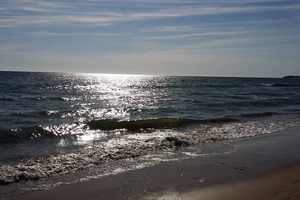 La plage avec accès direct à pied à moins de 100m.
