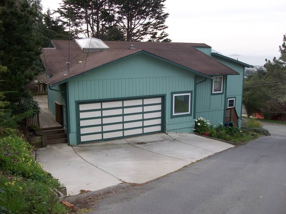 Garage and back patio entrances. Plenty of off-street driveway parking.
