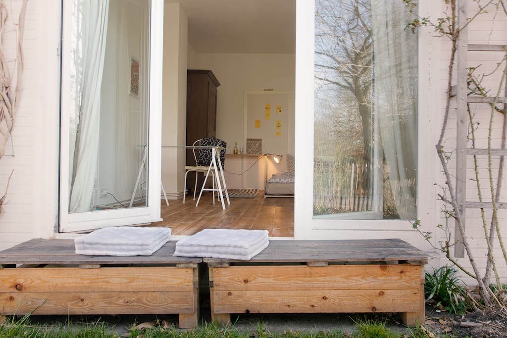 Bench in front of your room towards the front yard