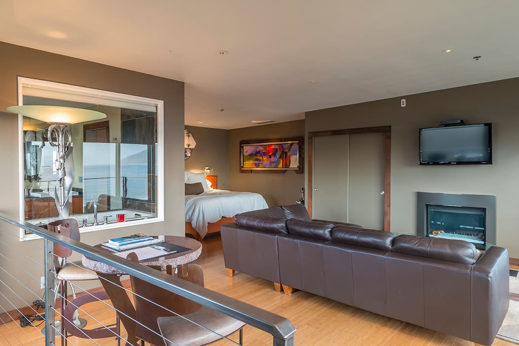 Fireplace and HDTV