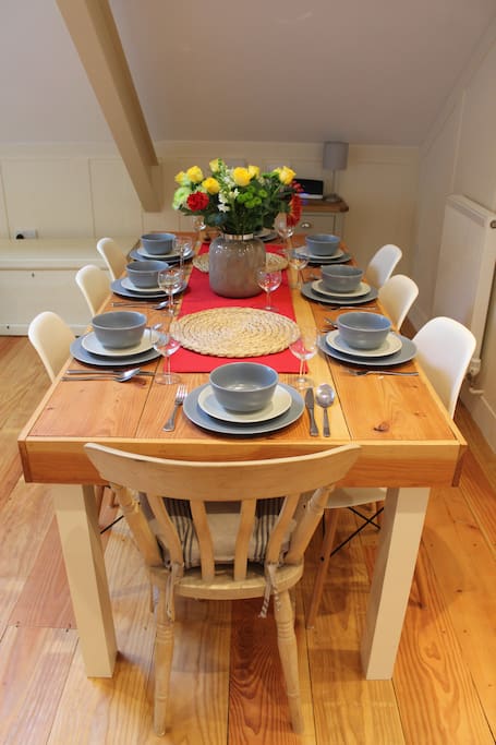 Dining table seats 8