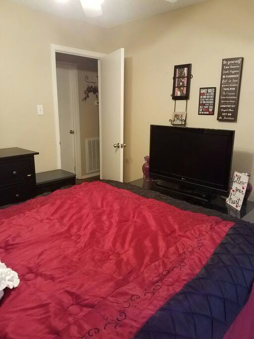 TV in the bedroom area