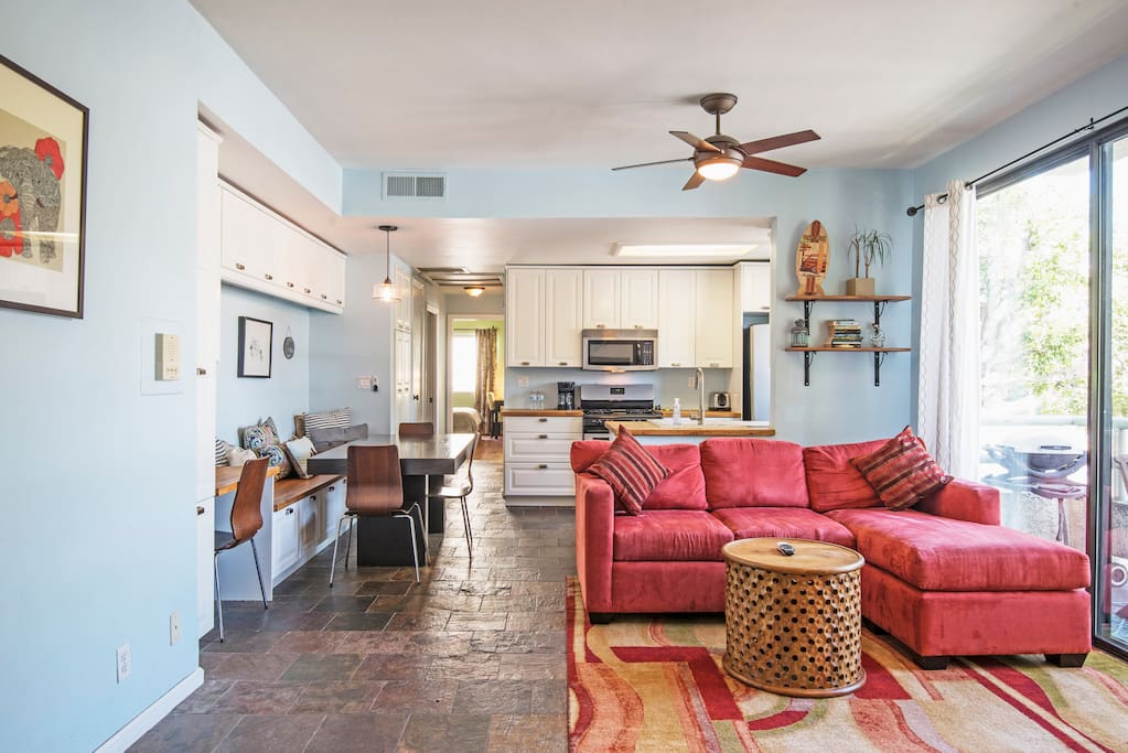 Living room with kitchen