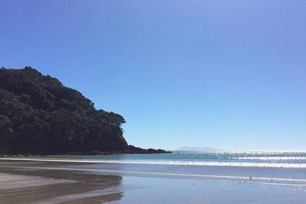 Waihi Beach just 12 mins walk from Mermaid Haven