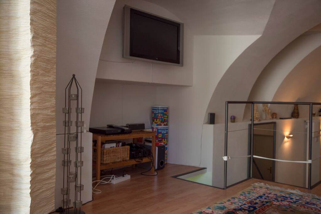 TV and DVD player in the living room