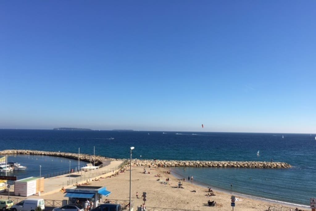 Sea view from the apartment - sand beach