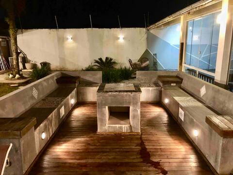 Beach hideaway, large pool, fireplace, bush, sand