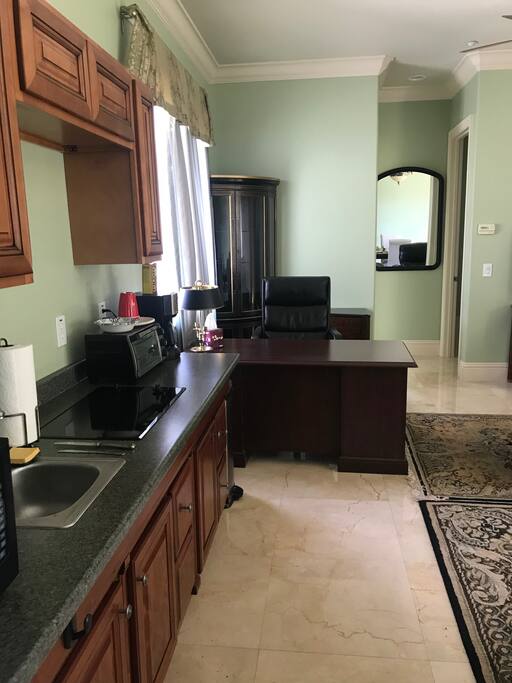 Kitchen area & office workspace area