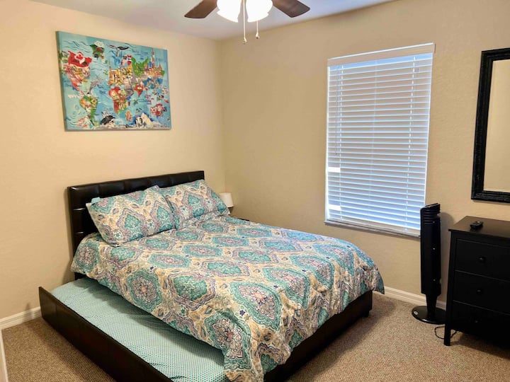 SECOND FLOOR BEDROOM 4: Includes Full-sized Trundle with a Twin Bed (can be pull out the twin bed), a flat screen digital cable television, closet and dresser.