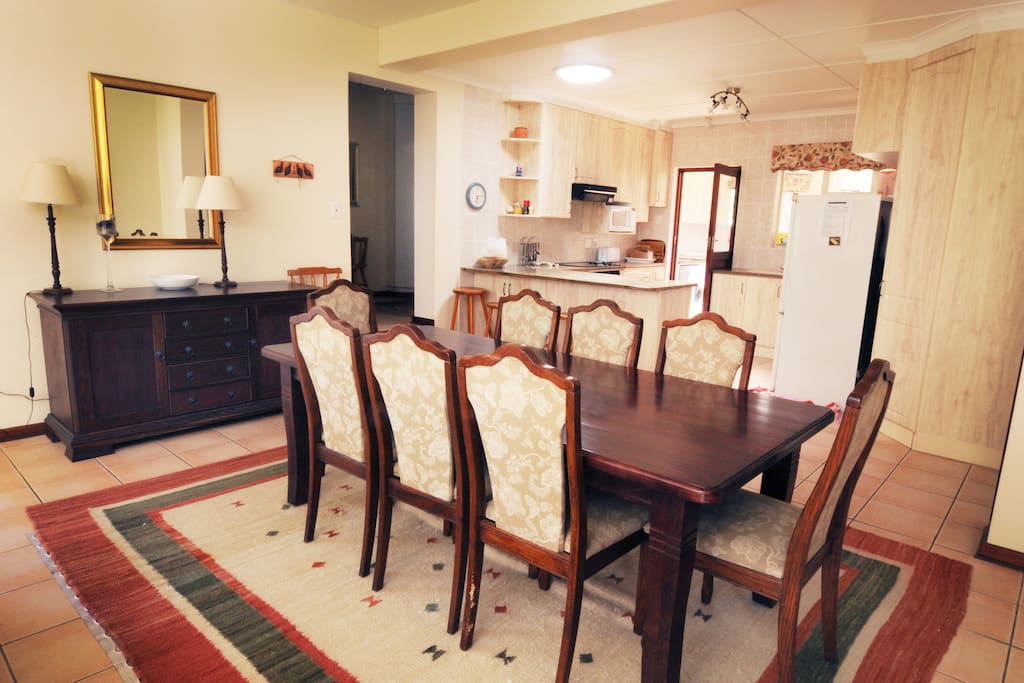 Dining area with view to kitchen