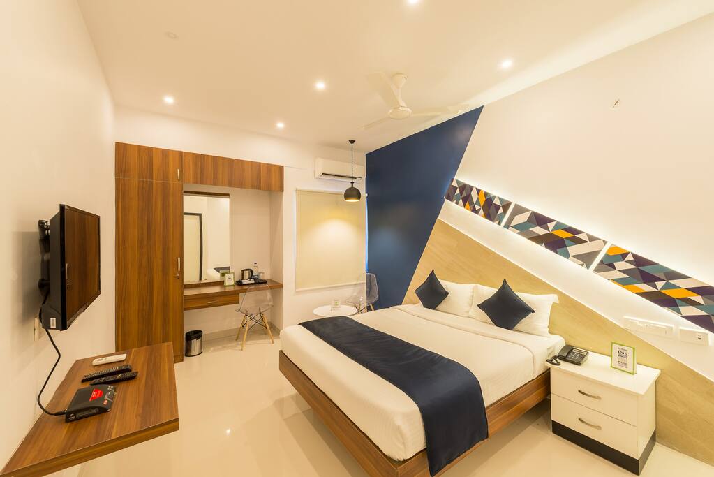 Side table ,LED TV with DTH connection , Intercom phone