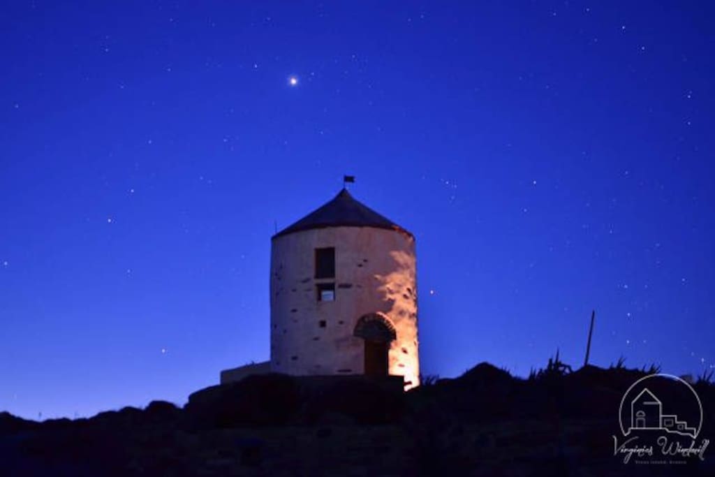 Windmill under the stars