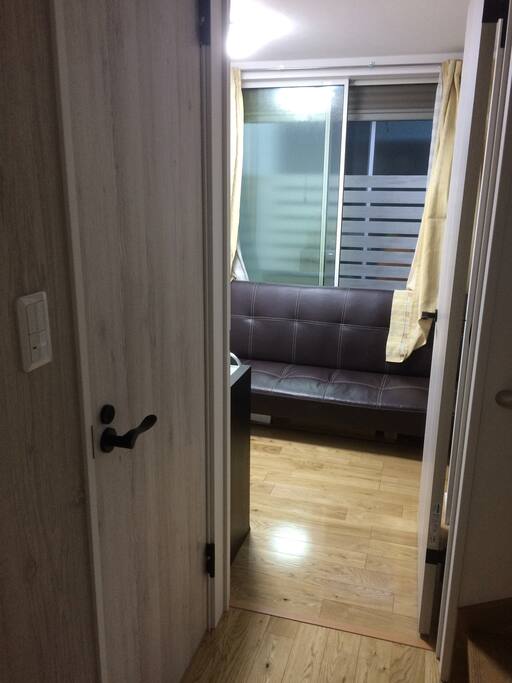Bidet toilet on left door, almost only for guest