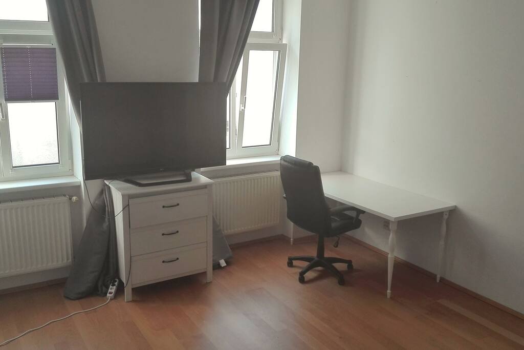 Your desk and your tv with 60-inch-diameter