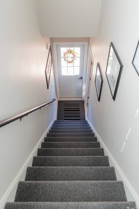 Inside stairway to upstairs space