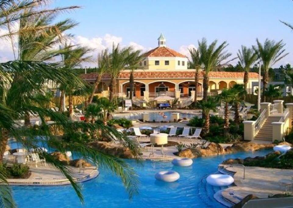 Premium 4BRFree WiFi, Parking, Lazy River,Disney Villas for Rent in