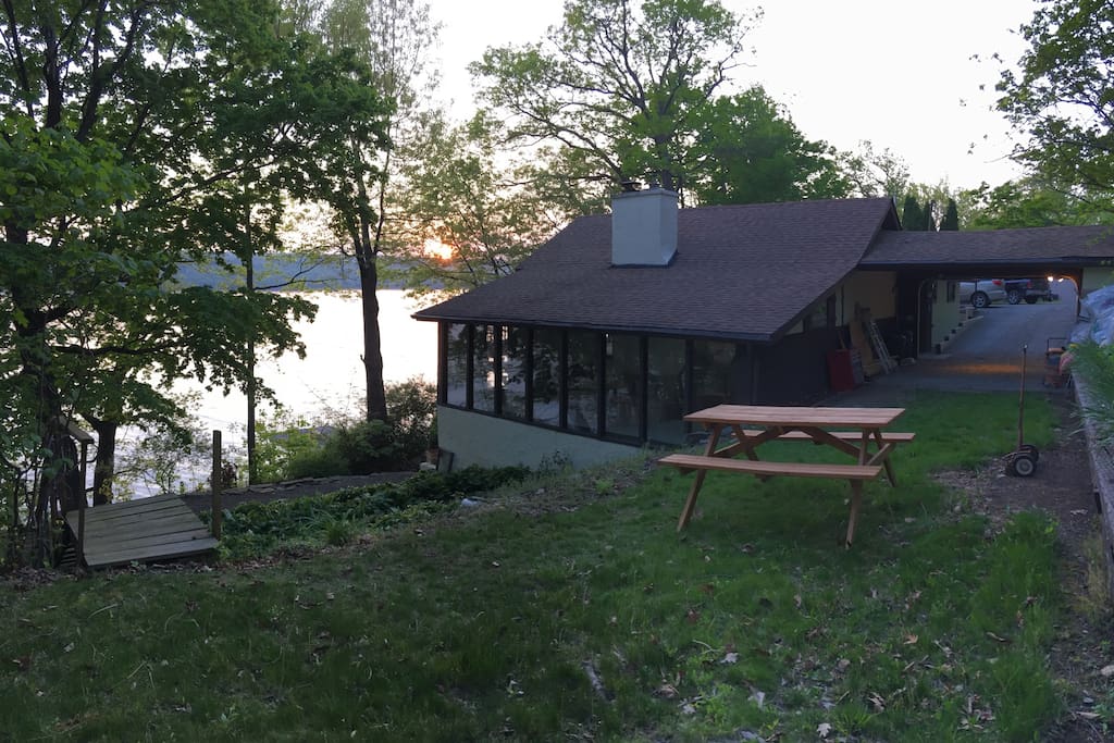 A view of the home from outside picnic area.