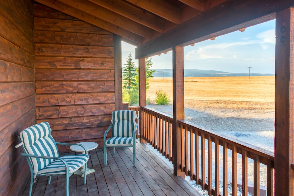You'll love sitting on the porch and watching for frequent wildlife visitors like moose, elk, swans, cranes, and more.