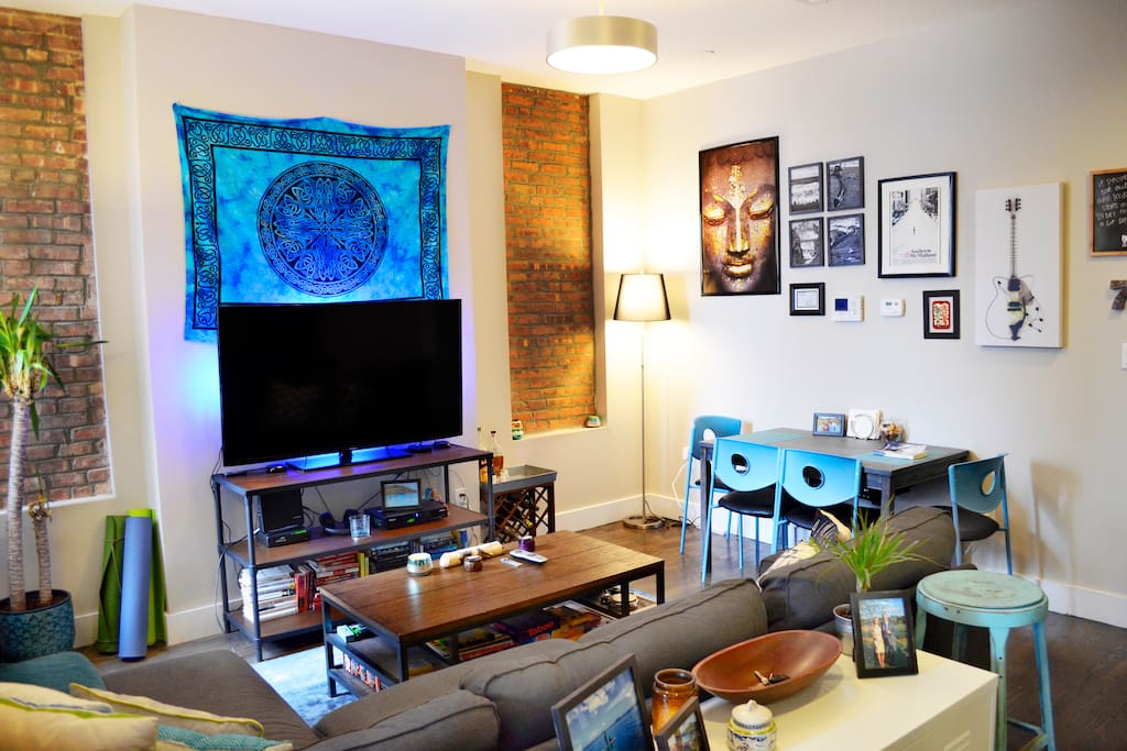 Alternate view of the living and dining area.
