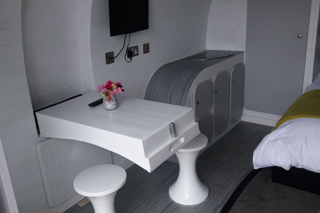 Dining area in your luxury clamping pod