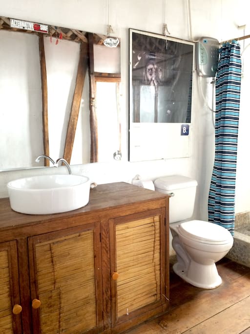 Bathroom with hot shower