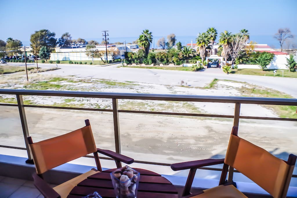 balcony sitting area view to sea