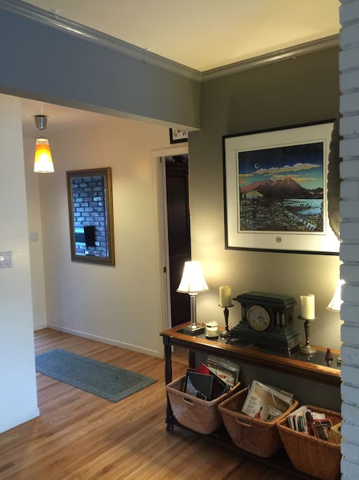 Main House: Foyer with entrance to massive living room or left to the large gourment kitchen and dinning room.