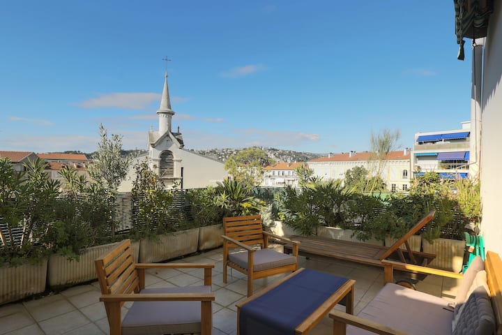 STUDIO TERRASSE VERANDA NICE CENTRE