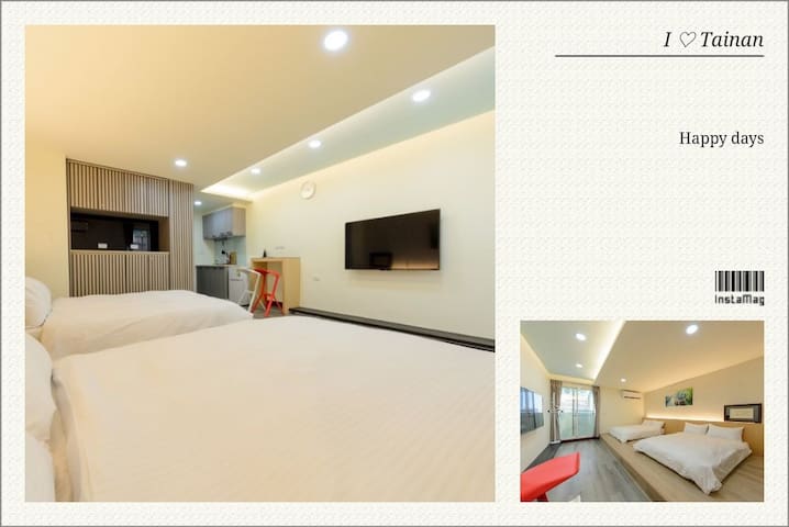 Seen from Tainan - Breeze • Calm Wind - Near Chihkan Tower/Guohua Street, Cozy Kitchenette, Well-appointed, 2-4 People Comfortable Stay