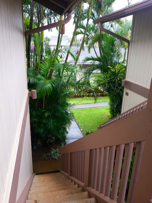 Up the stairs to your home away from home.