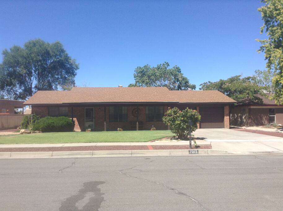 Front of house with plenty of parking.