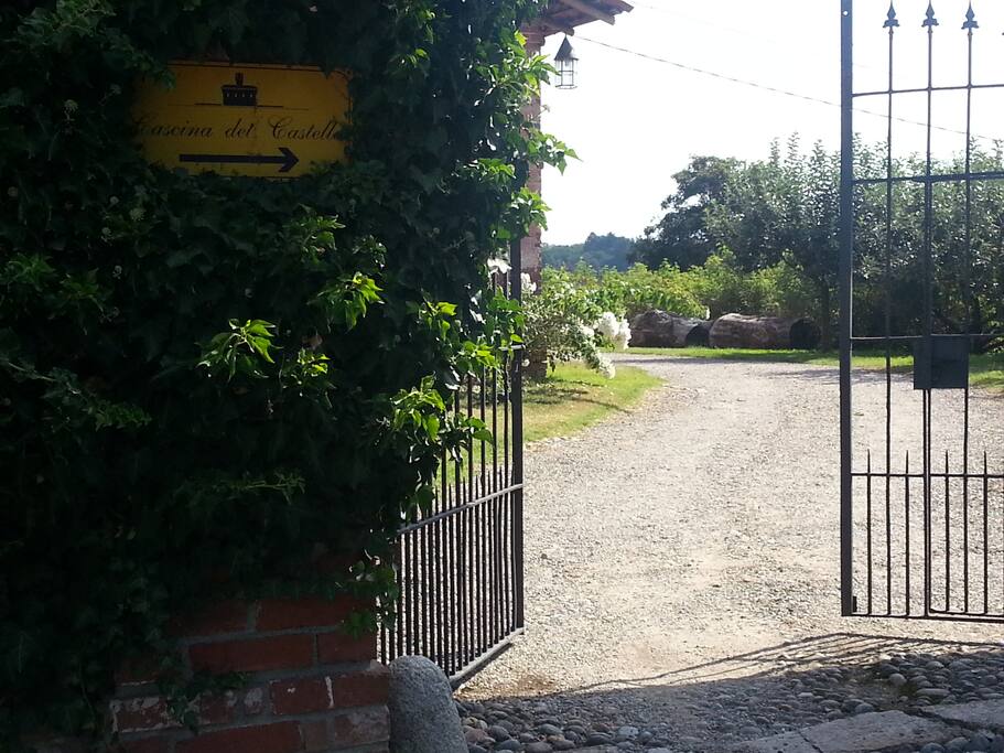 The entrance gate.