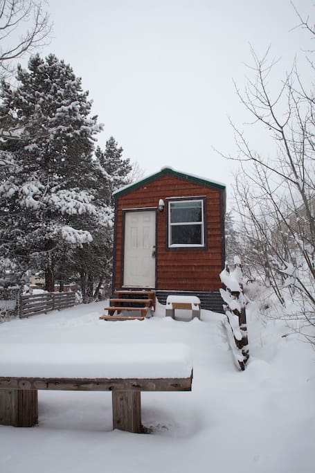 January snow at the tiny house.